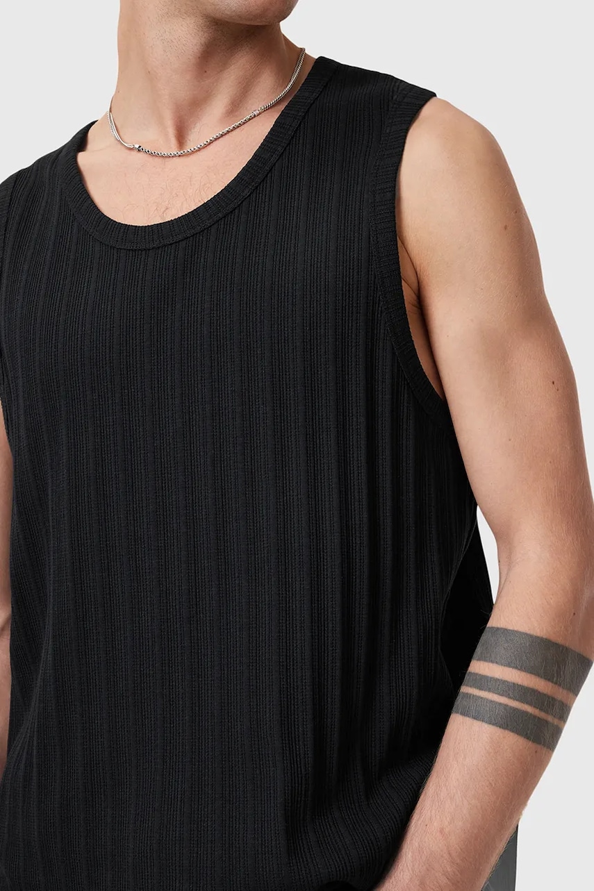 Хлопковая футболка AllSaints DENVER мужская цвет чёрный M003JC Хлопковая футболка AllSaints DENVER мужская цвет чёрный M003JC