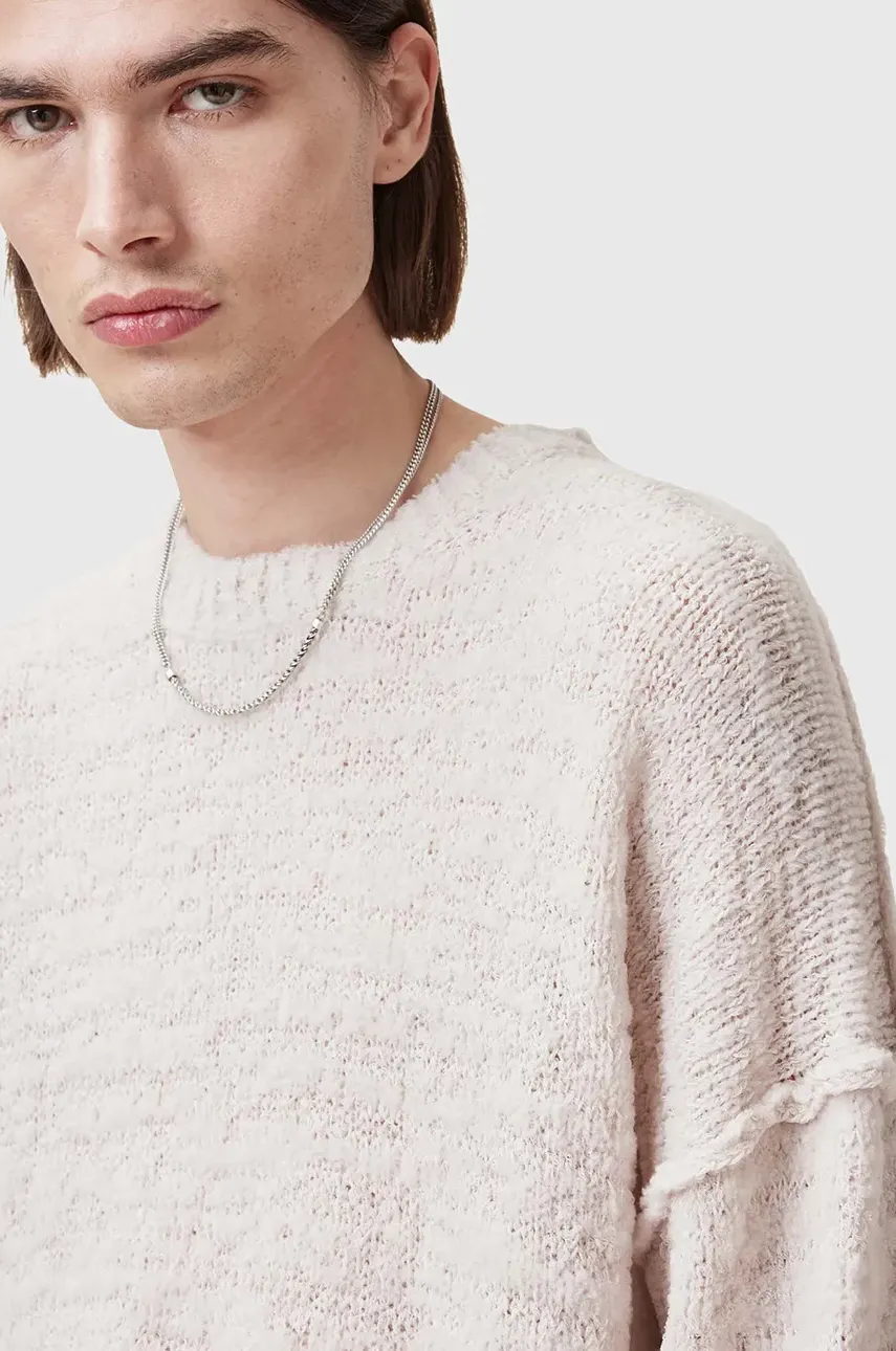 Шерстяной свитер AllSaints CHILLION мужской цвет белый M028KC Шерстяной свитер AllSaints CHILLION мужской цвет белый M028KC