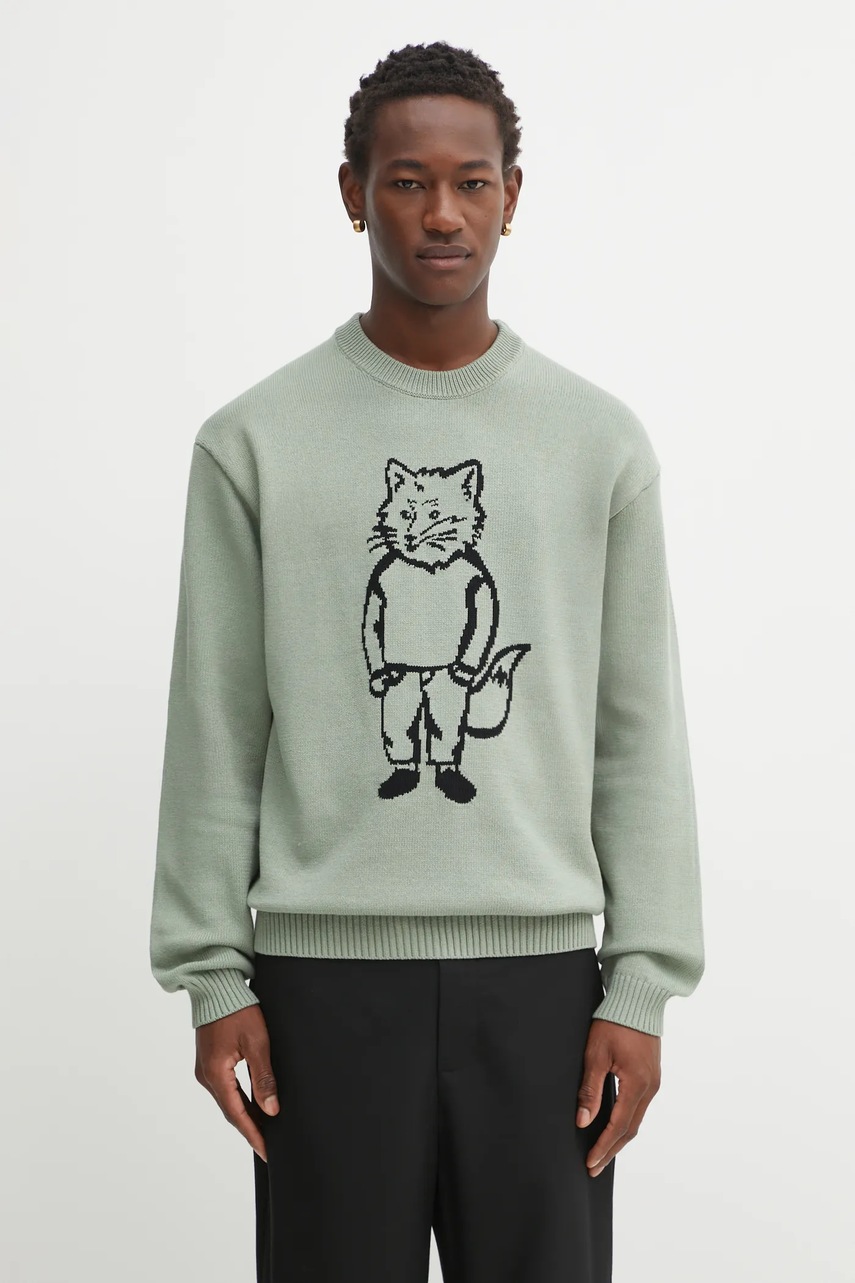 Maison Kitsuné pulover Dressed Fox Intarsia