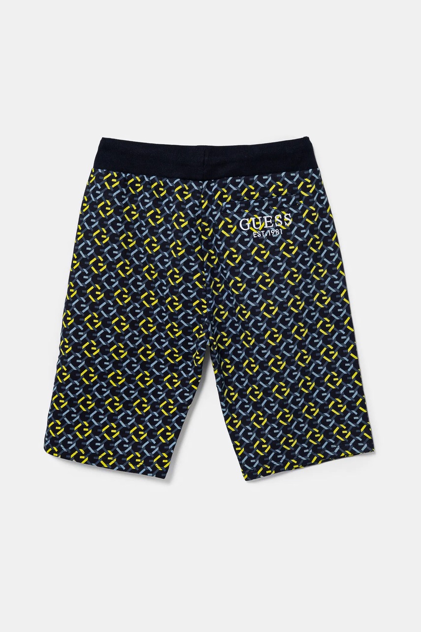Детские хлопковые шорты Guess цвет синий регулируемая талия L5RD02 KA6R4