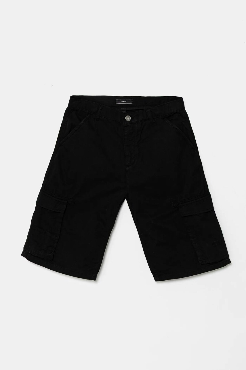Levně Dětské bavlněné šortky Guess černá barva, L5RD03 WH304