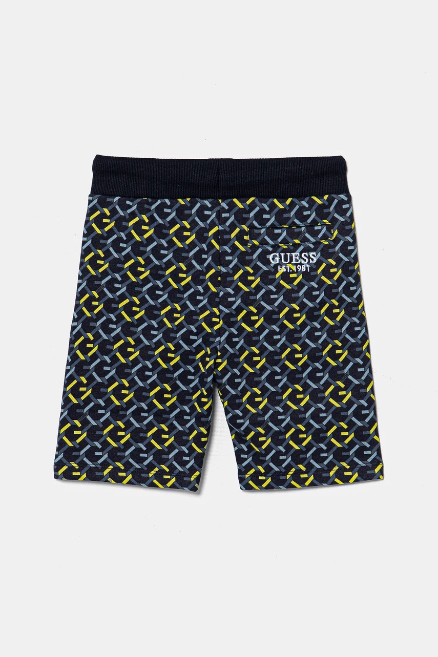 Детские хлопковые шорты Guess цвет синий регулируемая талия N5RD07 KA6R4