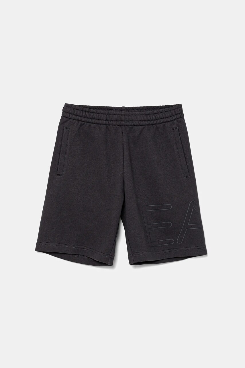 EA7 Emporio Armani pantaloni scurti din bumbac pentru copii culoarea gri, talie reglabila, 7B000083 AF12451