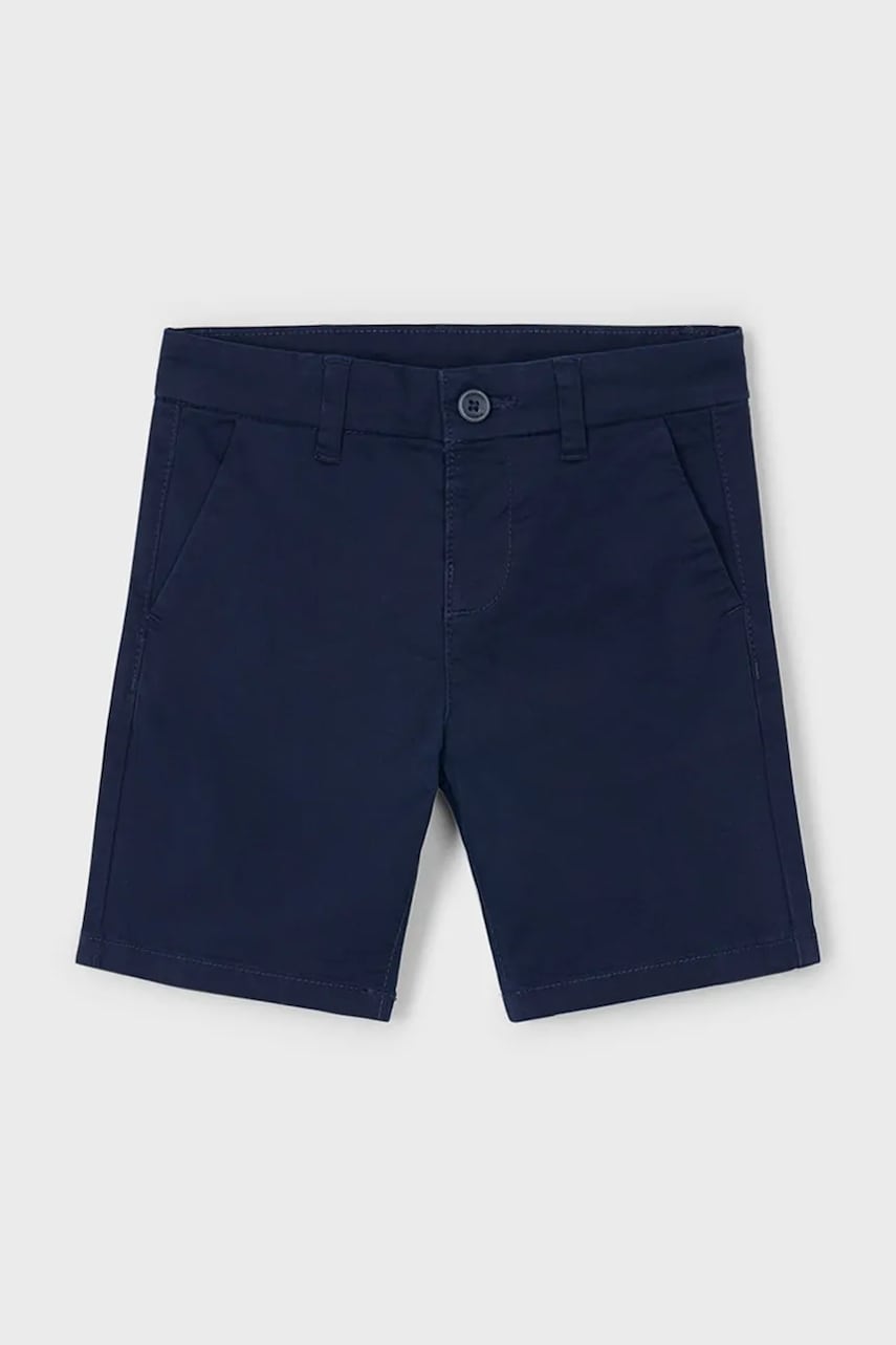 Mayoral pantaloni scurti copii chino serża basic culoarea albastru marin, 202