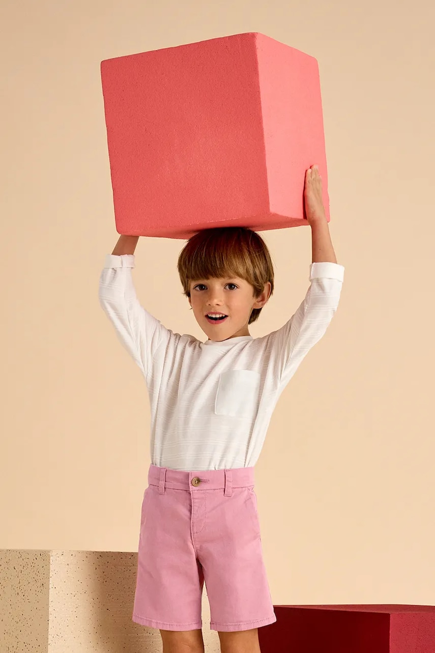 Mayoral pantaloni scurti copii chino serża basic culoarea rosu, 202