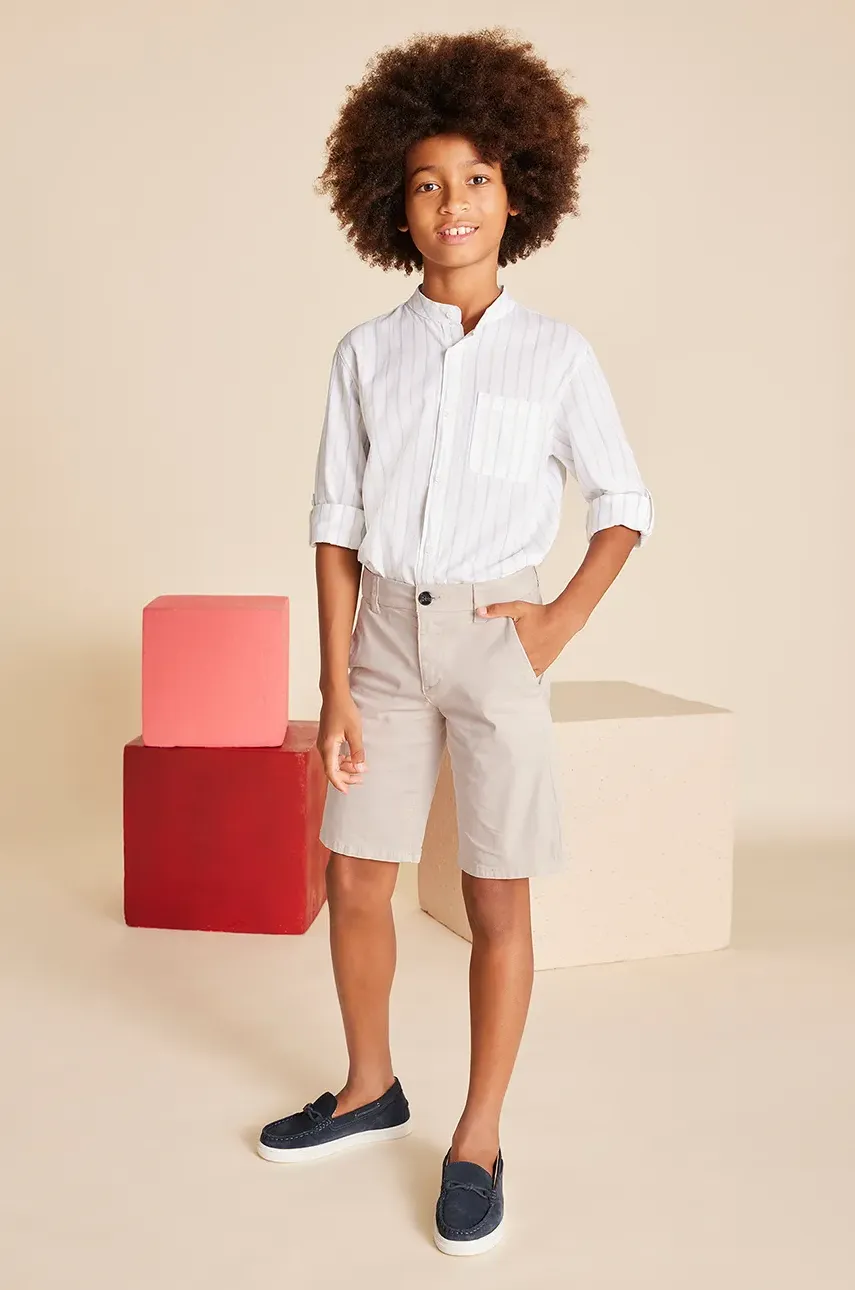Mayoral pantaloni scurti copii bermudy chino basic culoarea bej, 242