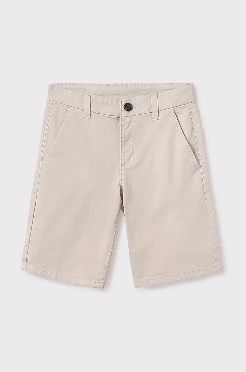 Mayoral pantaloni scurti copii bermudy chino basic culoarea bej, 242