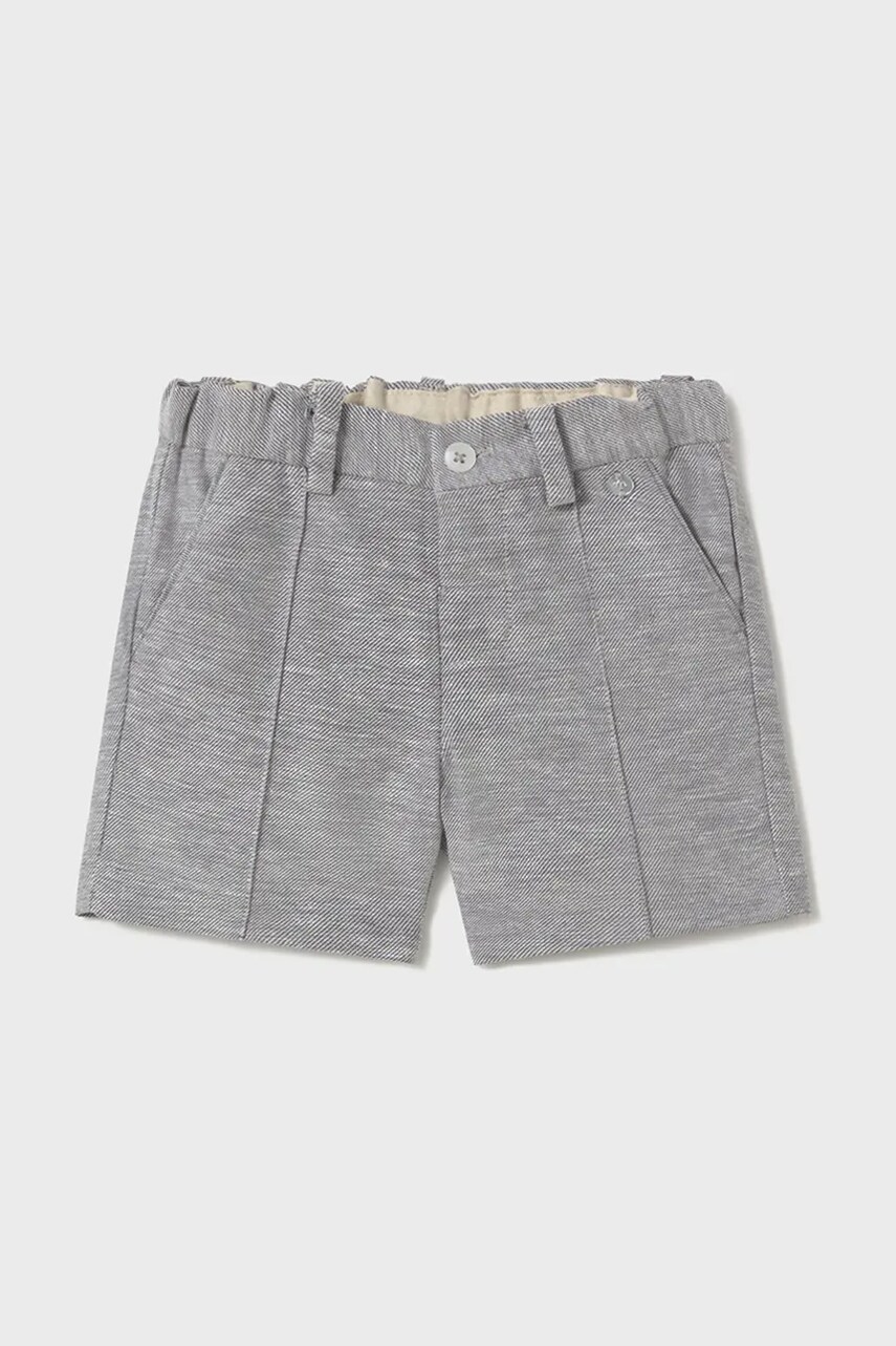 Mayoral pantaloni scurti din amestec de in pentru copii culoarea gri, 1240