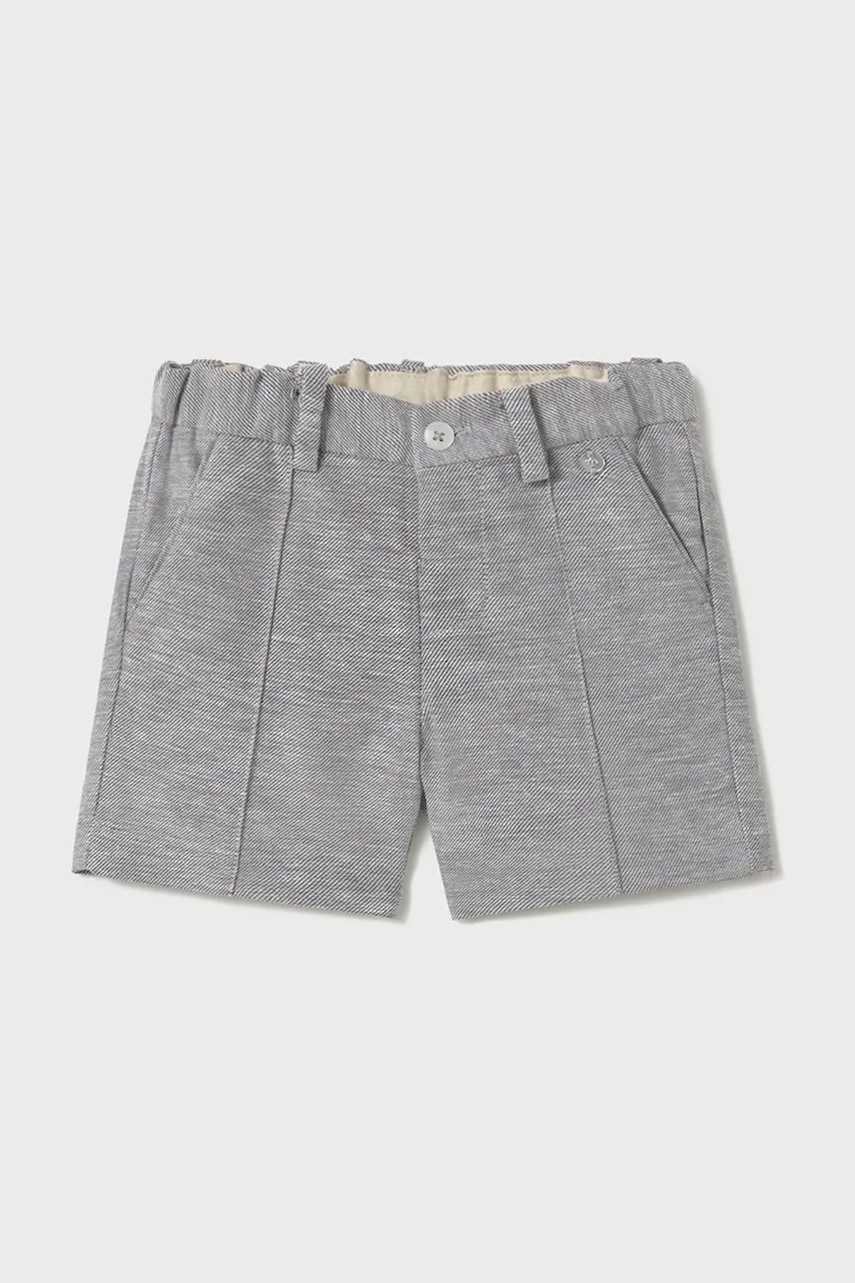 Mayoral pantaloni scurți din amestec de in pentru copii culoarea gri, 1240