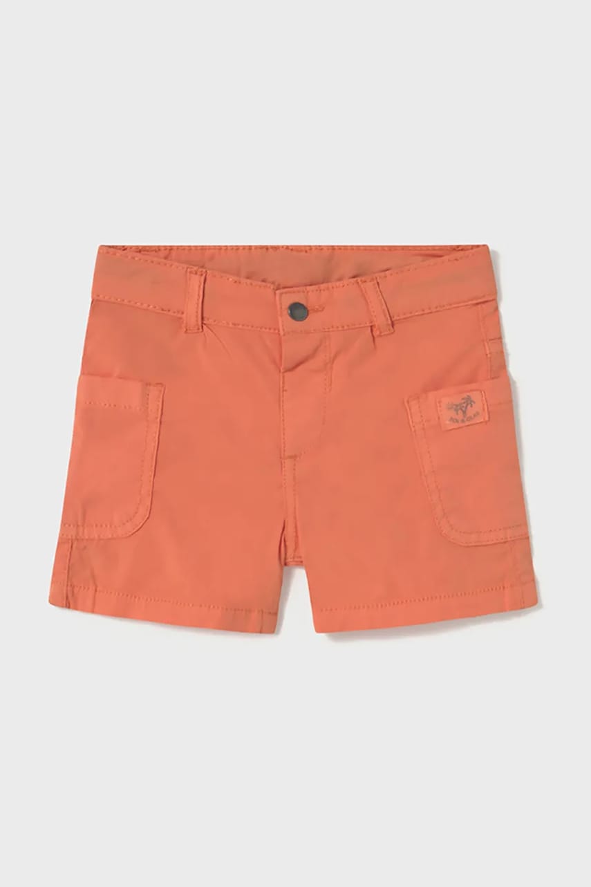 Mayoral pantaloni scurti copii cargo culoarea portocaliu, talie reglabila, 1245