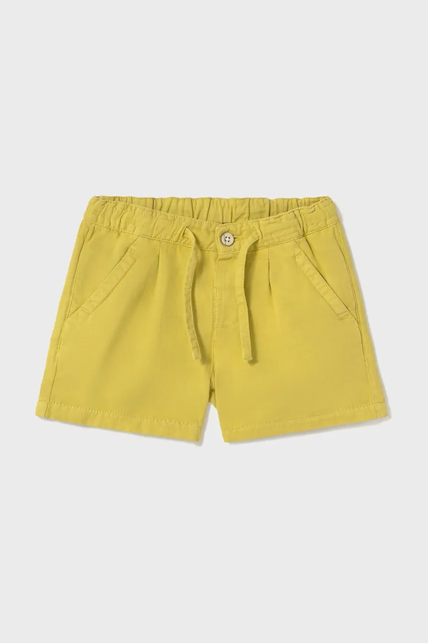 Mayoral pantaloni scurți din amestec de in pentru copii culoarea galben, talie reglabila, 1247 Mayoral pantaloni scurți din amestec de in pentru copii culoarea galben, talie reglabila, 1247