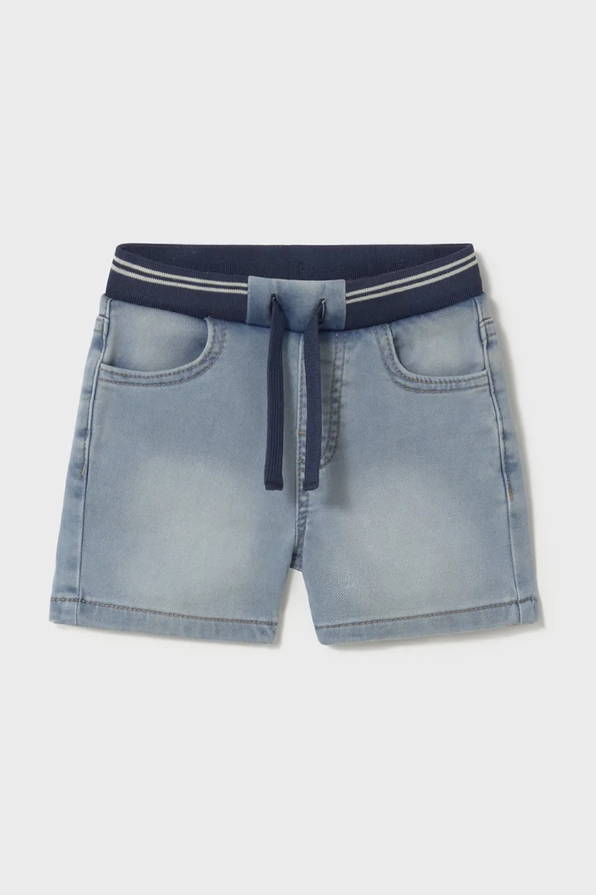 Mayoral pantaloni scurti din denim pentru copii soft denim jogger talie reglabila, 1248 Mayoral pantaloni scurti din denim pentru copii soft denim jogger talie reglabila, 1248