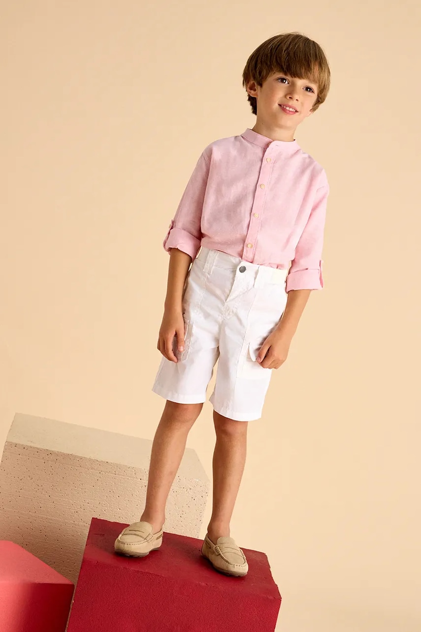 Mayoral pantaloni scurti copii culoarea alb, 3223