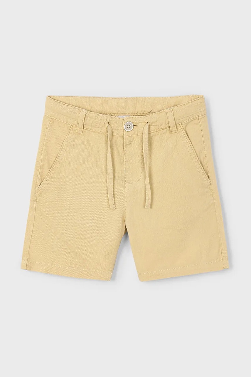 Mayoral pantaloni scurți din amestec de in pentru copii culoarea bej, 3226