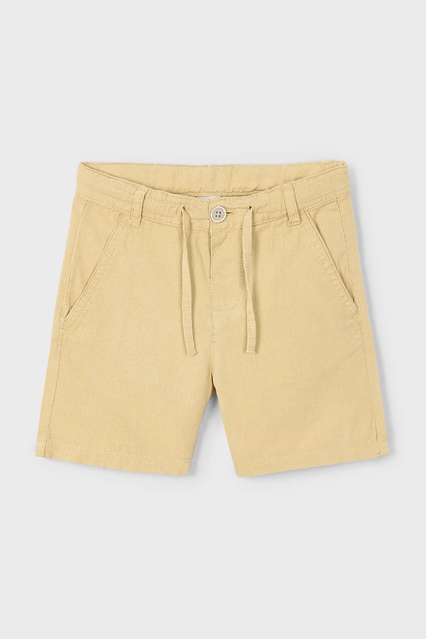 Mayoral pantaloni scurți din amestec de in pentru copii culoarea bej, 3226 Mayoral pantaloni scurți din amestec de in pentru copii culoarea bej, 3226