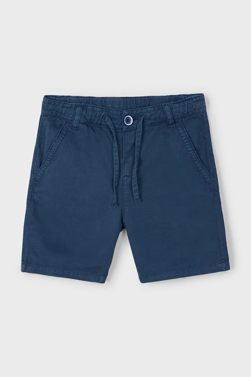 Mayoral pantaloni scurți din amestec de in pentru copii culoarea albastru marin, 3226 Mayoral pantaloni scurți din amestec de in pentru copii culoarea albastru marin, 3226