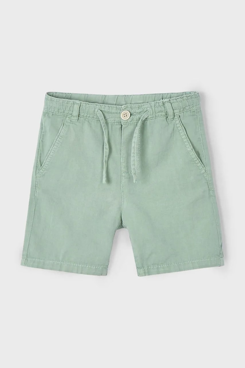 Mayoral pantaloni scurți din amestec de in pentru copii culoarea verde, 3226 Mayoral pantaloni scurți din amestec de in pentru copii culoarea verde, 3226