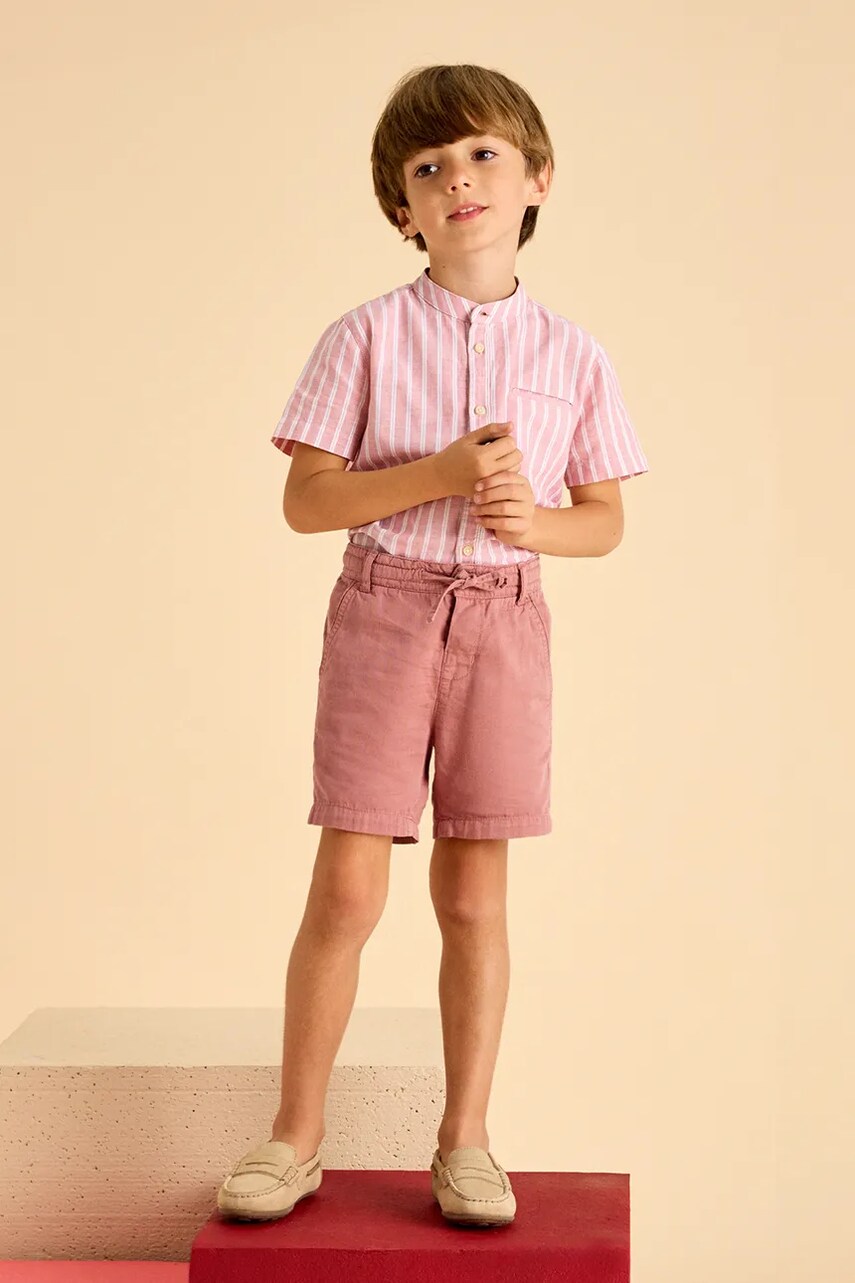 Mayoral pantaloni scurți din amestec de in pentru copii culoarea rosu, 3226