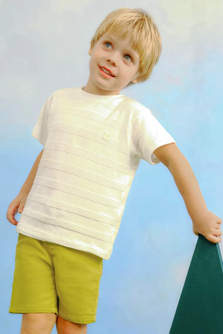 Mayoral pantaloni scurti copii culoarea galben, 3227
