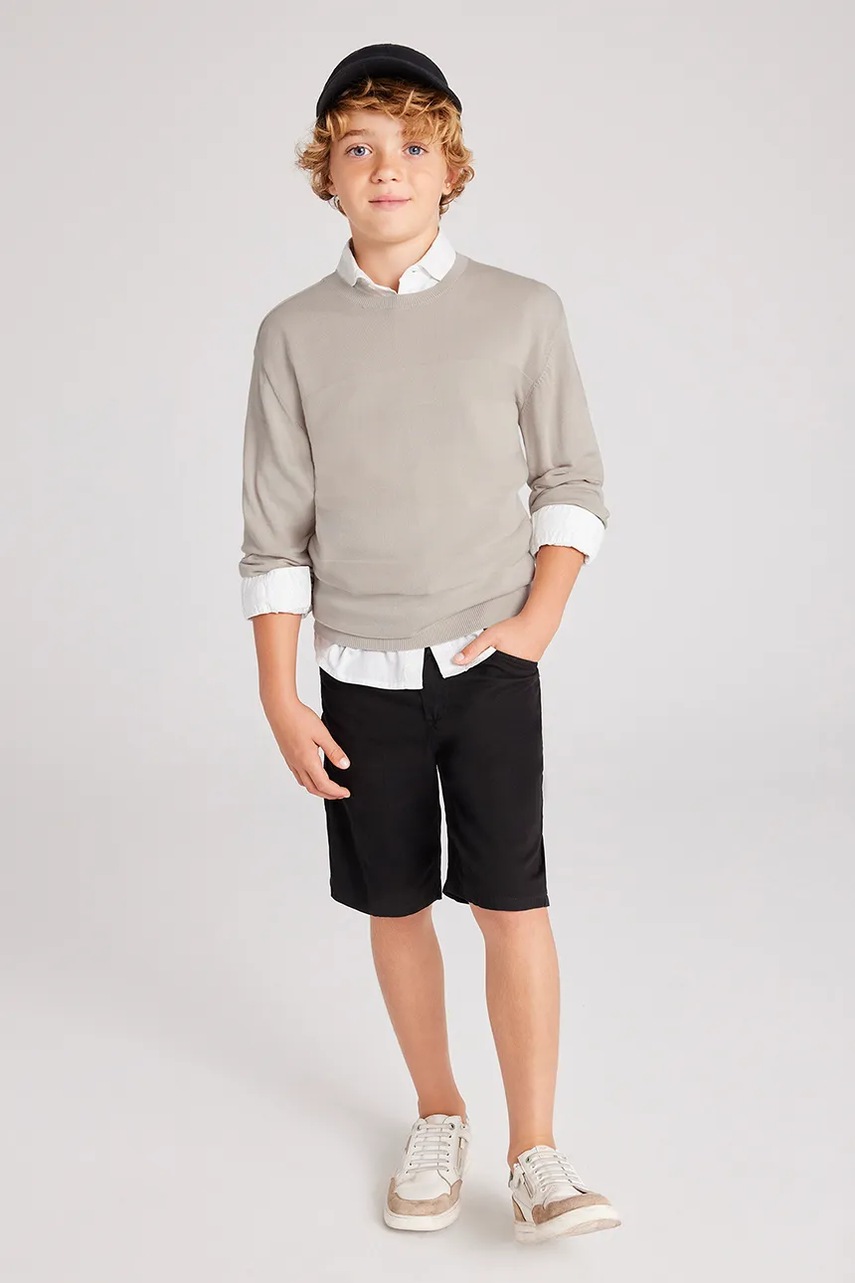 Mayoral pantaloni scurti copii slim culoarea negru, 6201