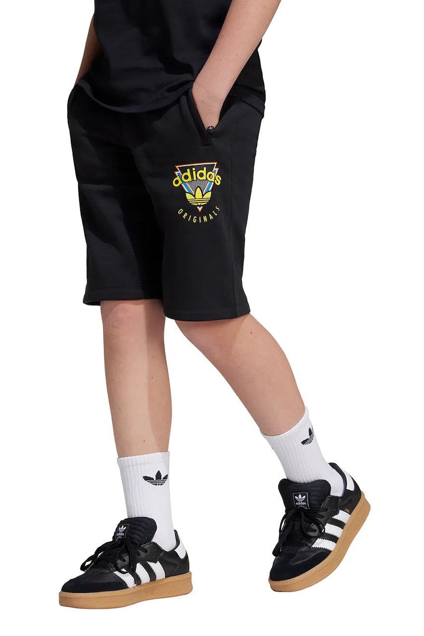 adidas Originals pantaloni scurți copii culoarea negru, talie reglabila, JC5866 adidas Originals pantaloni scurți copii culoarea negru, talie reglabila, JC5866