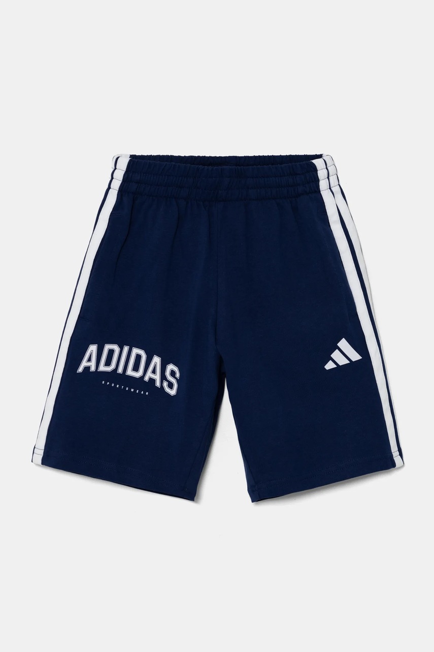 adidas pantaloni scurți din bumbac pentru copii culoarea albastru marin, talie reglabila, JM2439