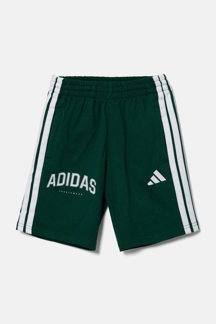 adidas pantaloni scurți din bumbac pentru copii culoarea verde, talie reglabila, JM2440