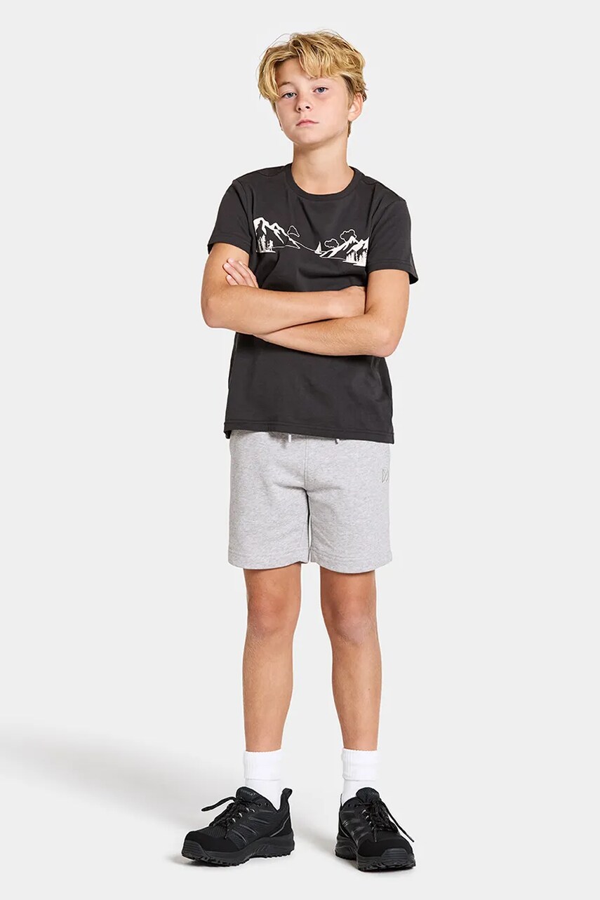 Didriksons pantaloni scurti copii FEJAN KIDS SHORTS culoarea gri, 505660