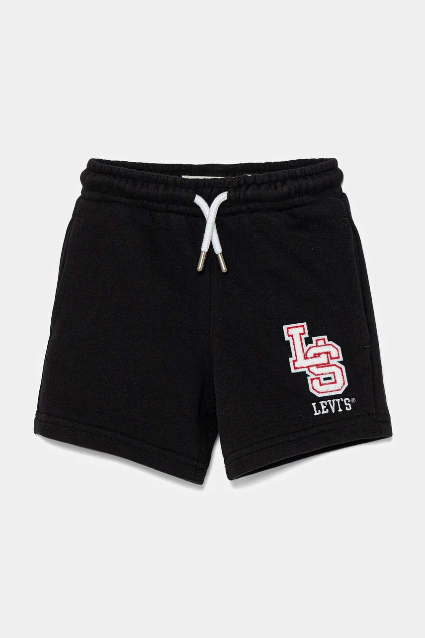 Levi\'s pantaloni scurți copii MONOGRAM SHORTS culoarea negru, 8EM368