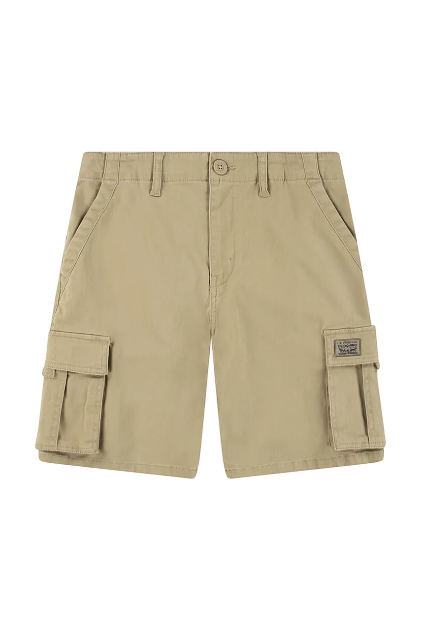 Levi's pantaloni scurti copii TRADITIONAL CARGO SHORTS culoarea verde, talie reglabila, 8EM381 Levi's pantaloni scurti copii TRADITIONAL CARGO SHORTS culoarea verde, talie reglabila, 8EM381