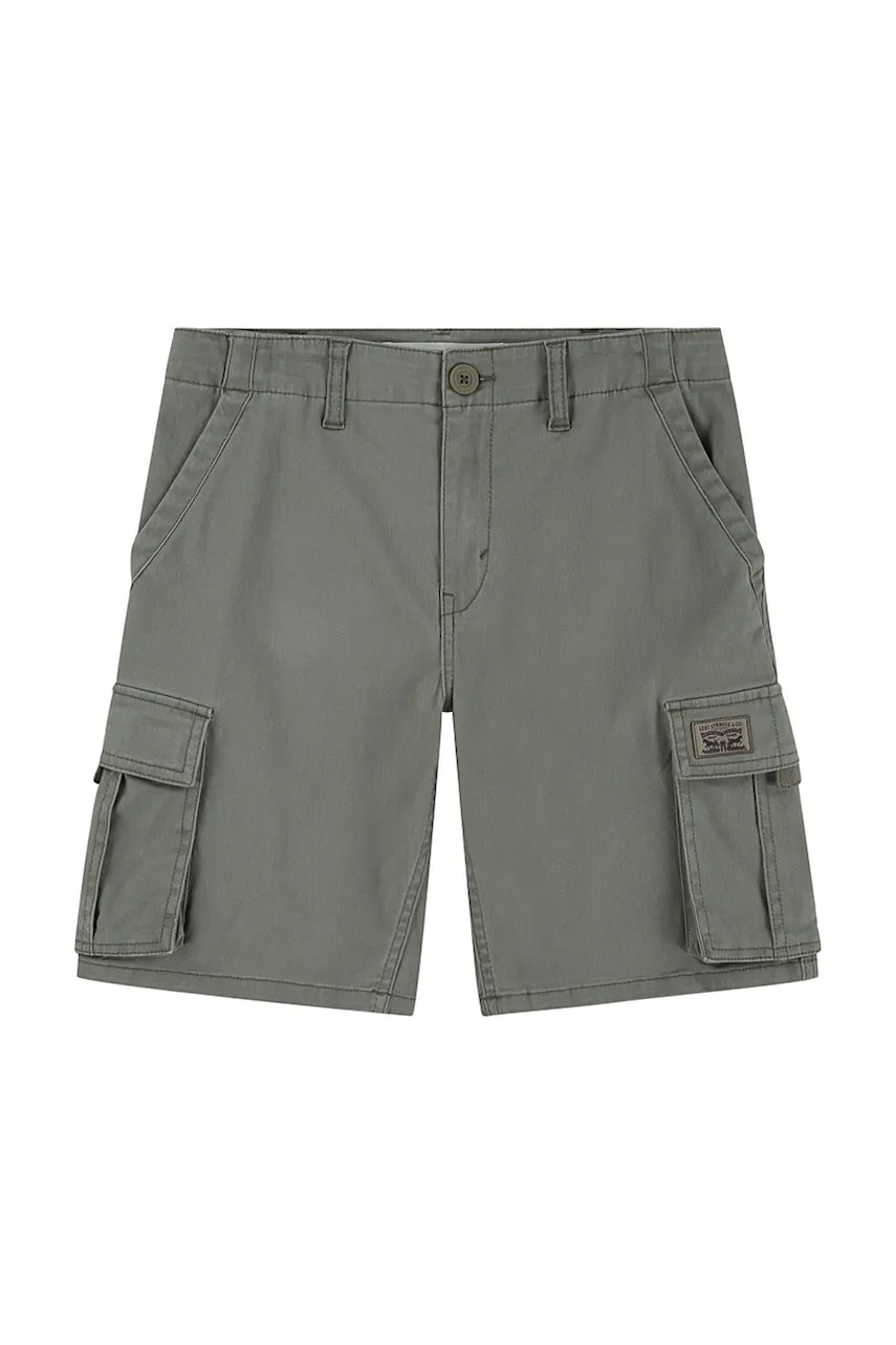 Levi's pantaloni scurti copii TRADITIONAL CARGO SHORTS culoarea verde, talie reglabila, 9EM381 Levi's pantaloni scurti copii TRADITIONAL CARGO SHORTS culoarea verde, talie reglabila, 9EM381