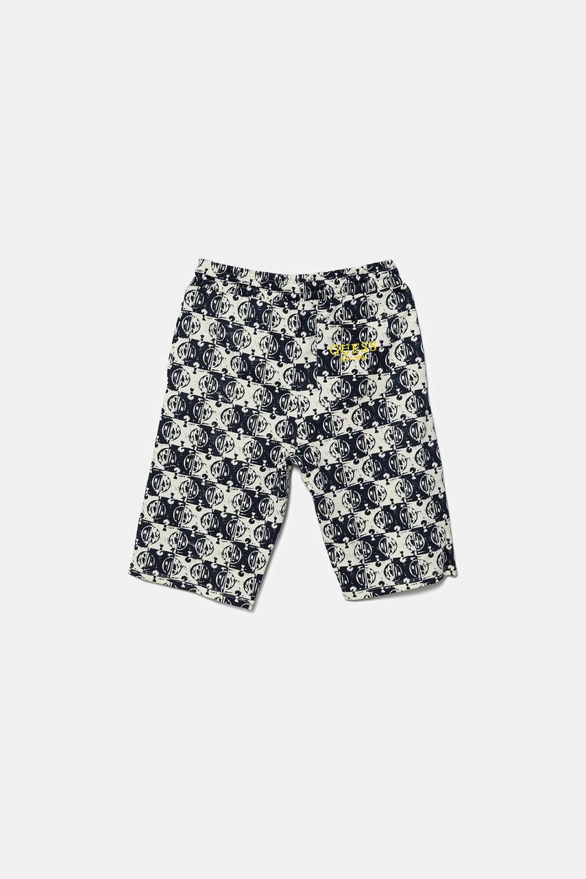 Детские хлопковые шорты Guess цвет синий регулируемая талия L5GD10 KA6R4