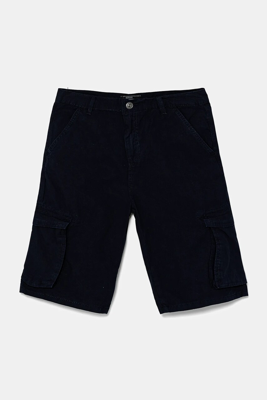 Levně Dětské bavlněné šortky Guess tmavomodrá barva, L5GD11 WHB40