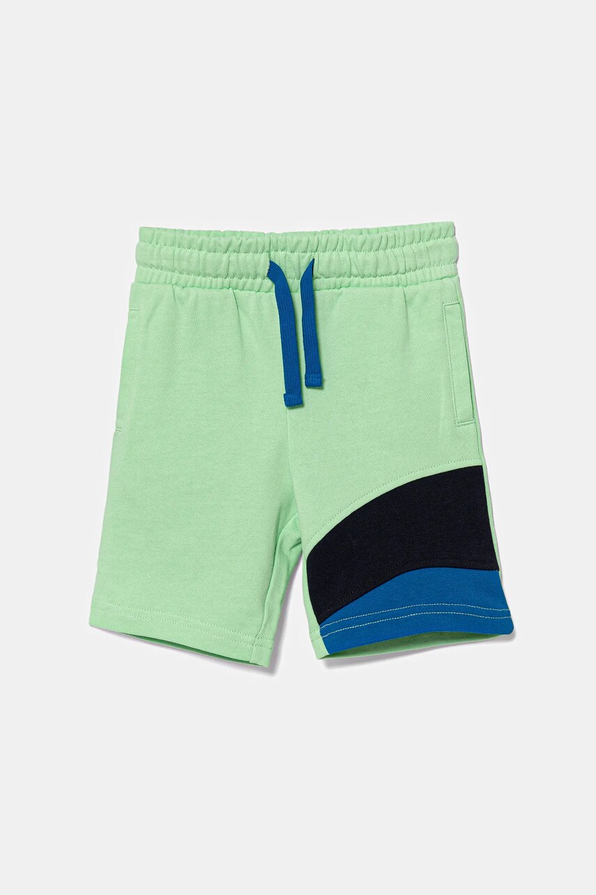 Levně Dětské bavlněné šortky Guess zelená barva, nastavitelný pas, N5GD08 KA6R4