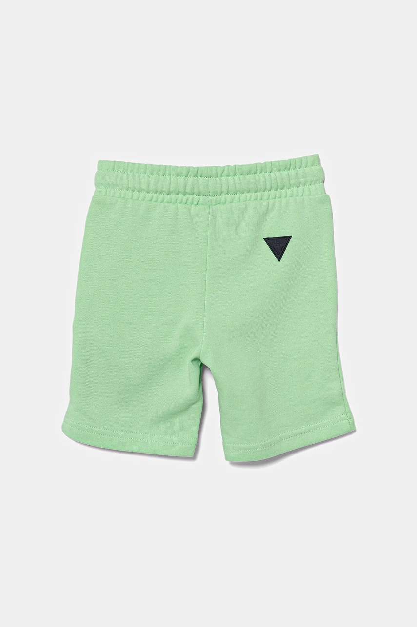 Детские хлопковые шорты Guess цвет зелёный регулируемая талия N5GD08 KA6R4