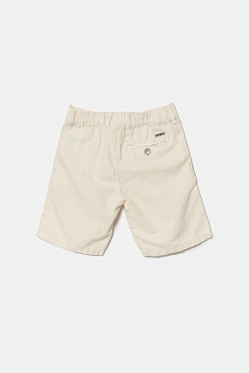 Шорты с примесью льна Guess цвет бежевый  N5GD09 WG5G0