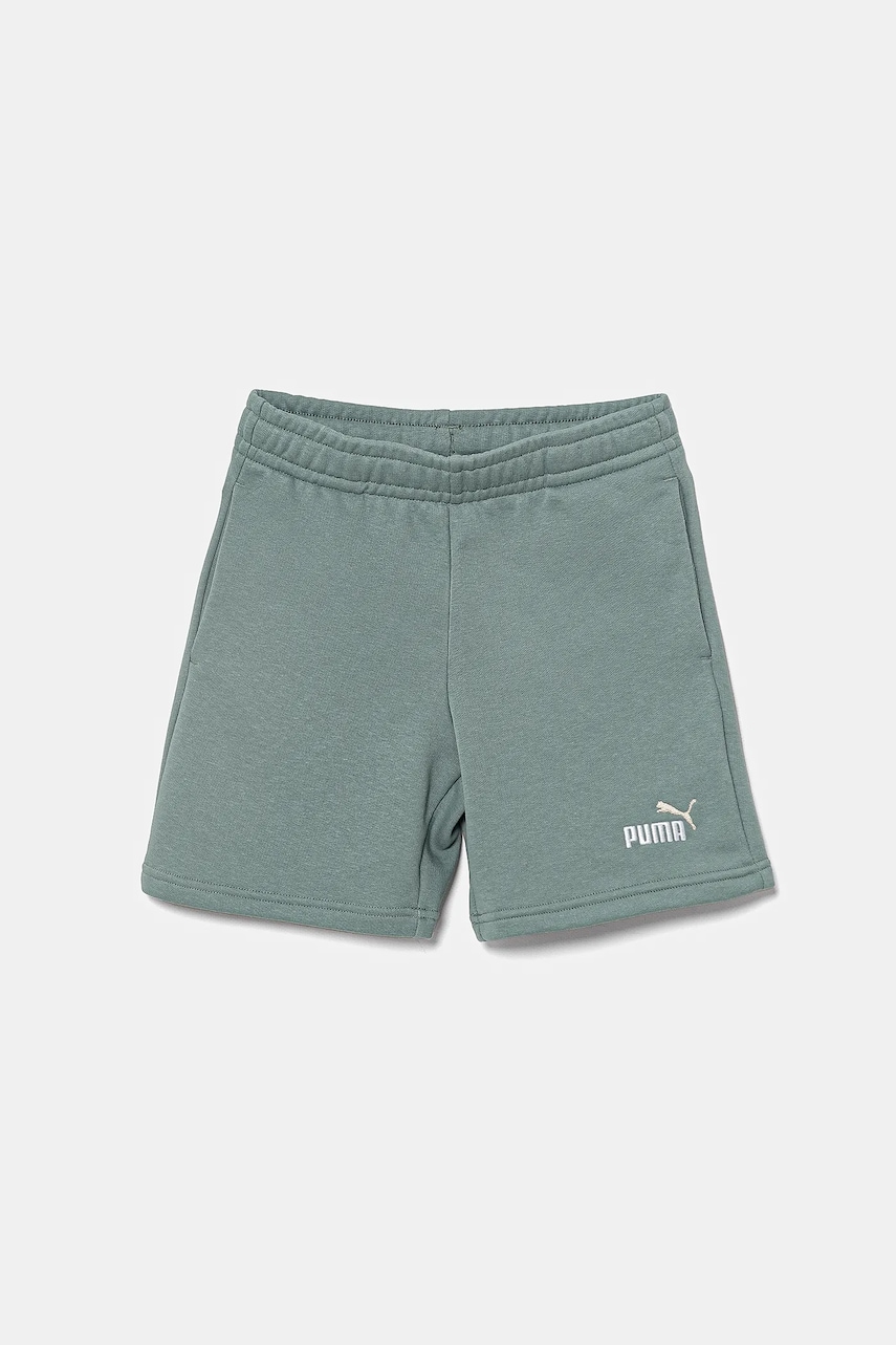 Puma pantaloni scurți copii ESS 2 COLOR No. 1 Logo Shorts TR culoarea verde, 685826 Puma pantaloni scurți copii ESS 2 COLOR No. 1 Logo Shorts TR culoarea verde, 685826