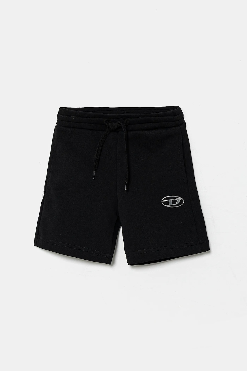 Diesel pantaloni scurți din bumbac pentru copii PMACISHORT SHORTS culoarea negru, talie reglabila, J02239 Diesel pantaloni scurți din bumbac pentru copii PMACISHORT SHORTS culoarea negru, talie reglabila, J02239