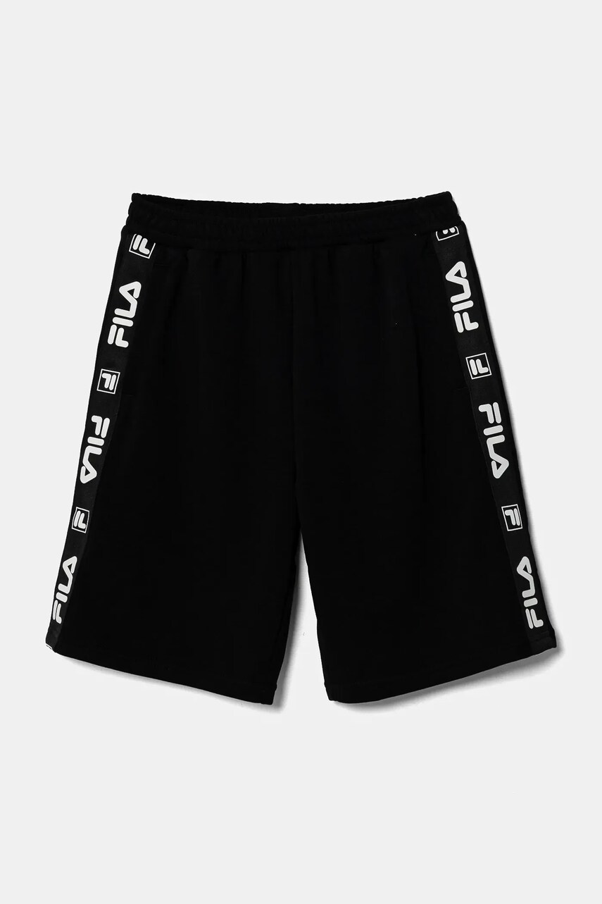 Fila pantaloni scurti copii IDEN culoarea negru, talie reglabila, FAT0673