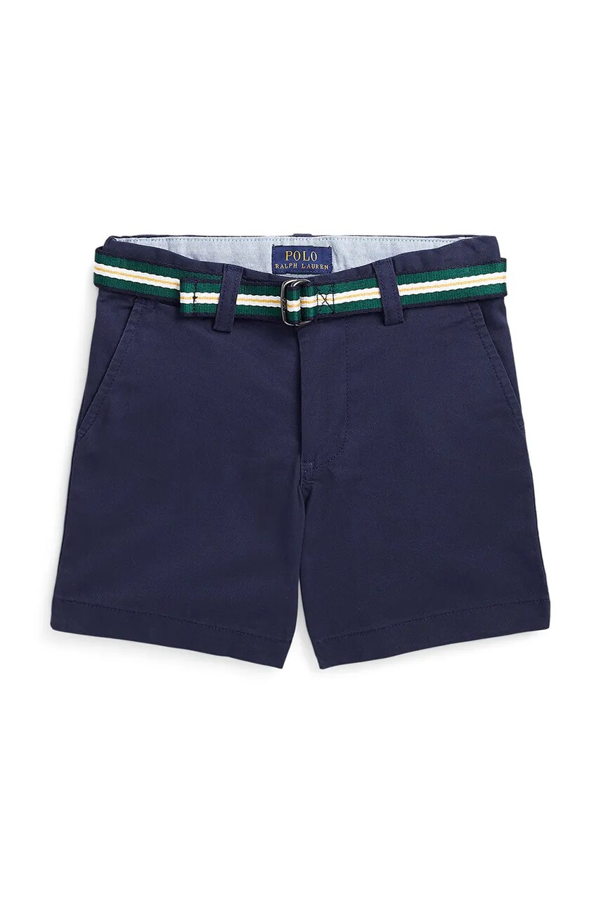 Levně Dětské bavlněné šortky Polo Ralph Lauren tmavomodrá barva, nastavitelný pas, 322863960003