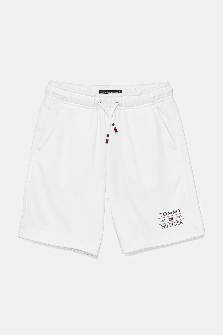 Levně Dětské kraťasy Tommy Hilfiger bílá barva, nastavitelný pas, KB0KB09481