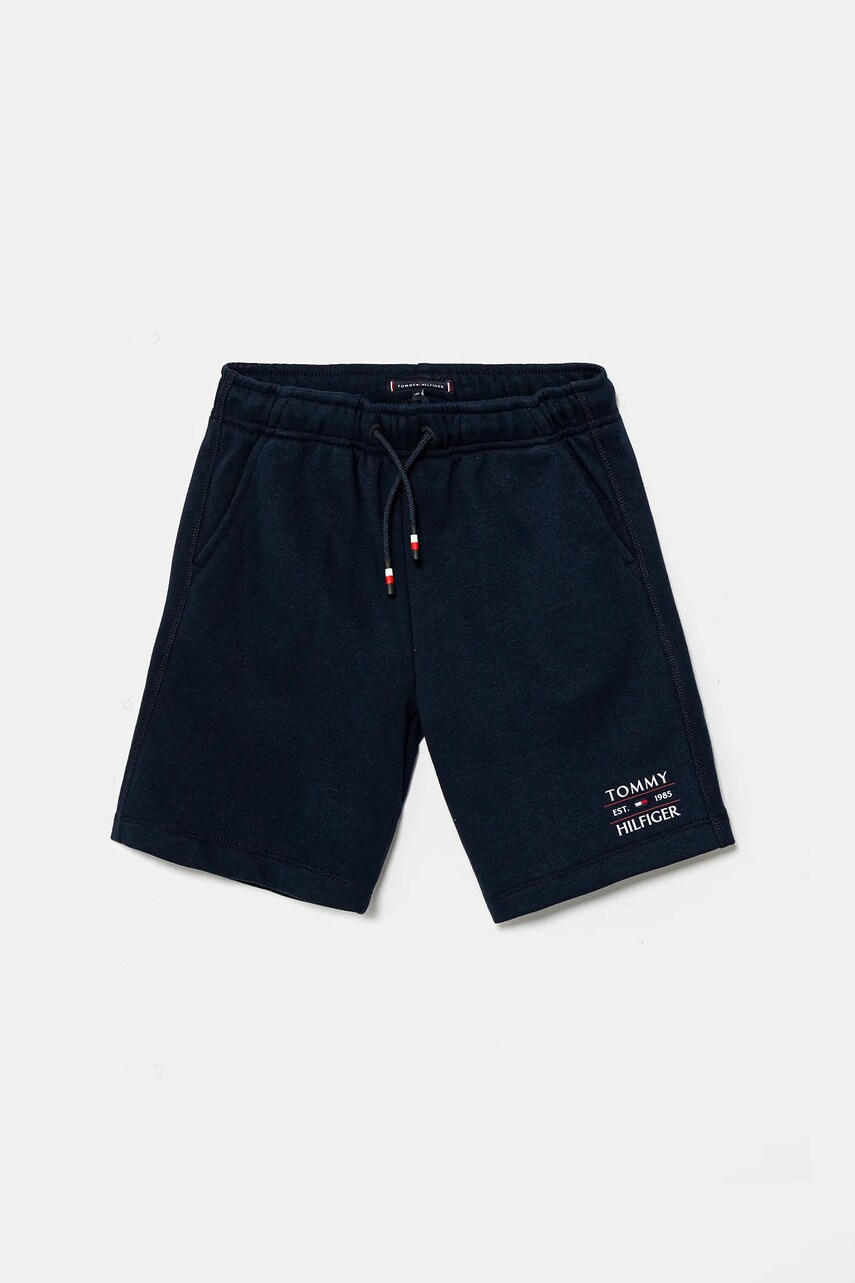 Levně Dětské kraťasy Tommy Hilfiger tmavomodrá barva, nastavitelný pas, KB0KB09481