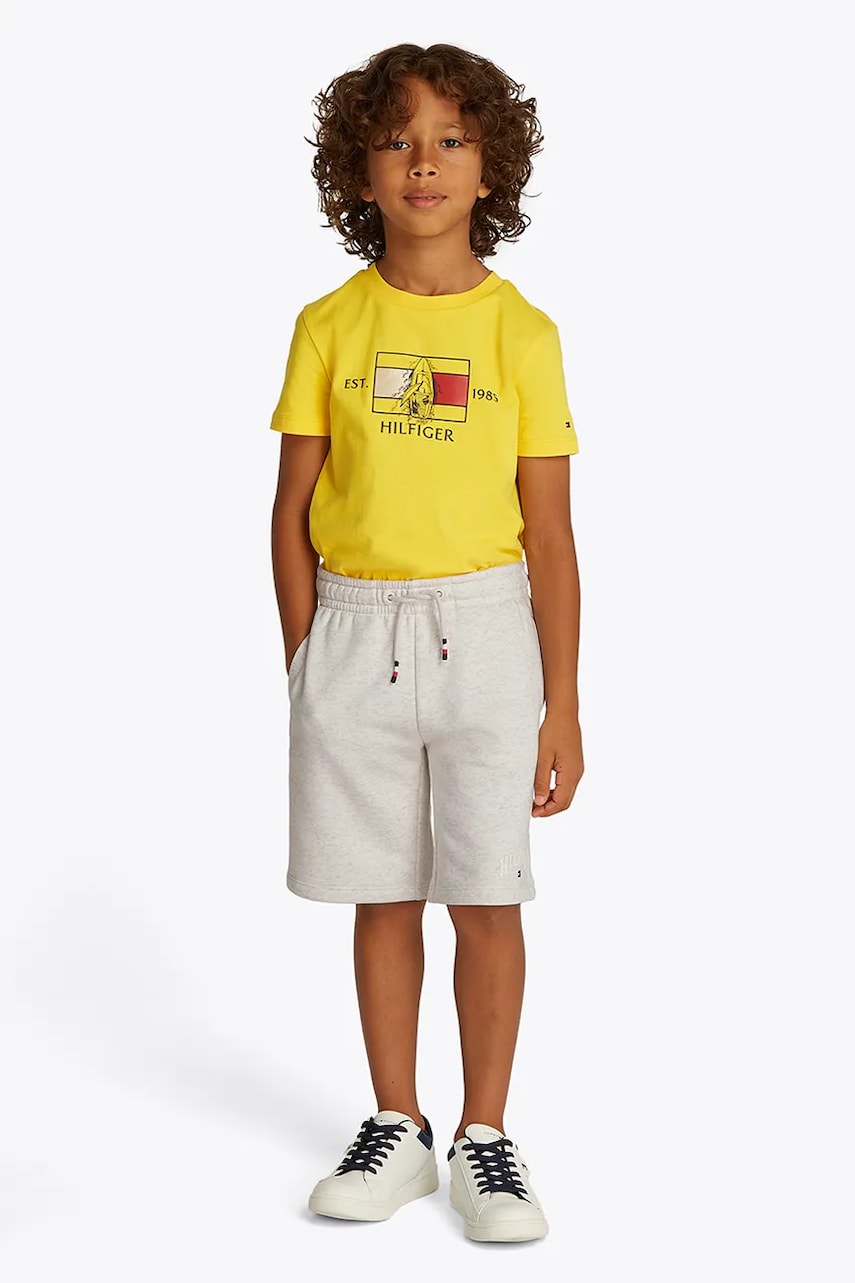 Levně Bavlněné šortky Tommy Hilfiger bílá barva, nastavitelný pas, KB0KB09496