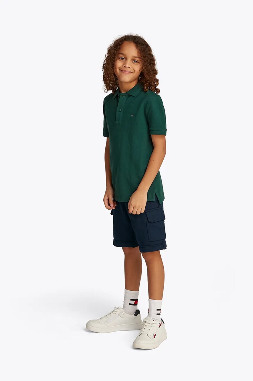 Levně Dětské kraťasy Tommy Hilfiger tmavomodrá barva, nastavitelný pas, KB0KB09659