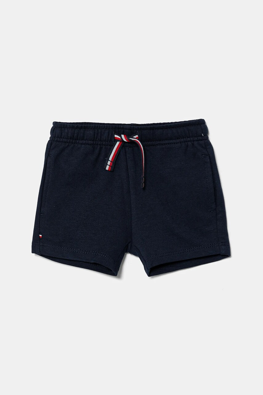 Levně Kojenecké šortky Tommy Hilfiger tmavomodrá barva, nastavitelný pas, KN0KN02026