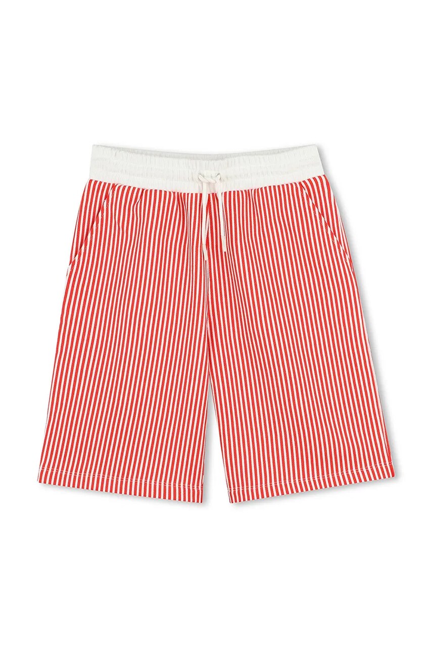 Kenzo Kids pantaloni scurți din bumbac pentru copii culoarea rosu, talie reglabila, K61121 Kenzo Kids pantaloni scurți din bumbac pentru copii culoarea rosu, talie reglabila, K61121