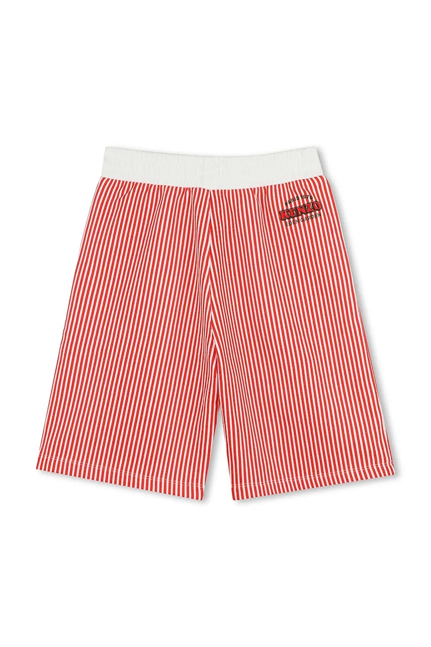 Детские хлопковые шорты Kenzo Kids цвет красный регулируемая талия K61121 Детские хлопковые шорты Kenzo Kids цвет красный регулируемая талия K61121
