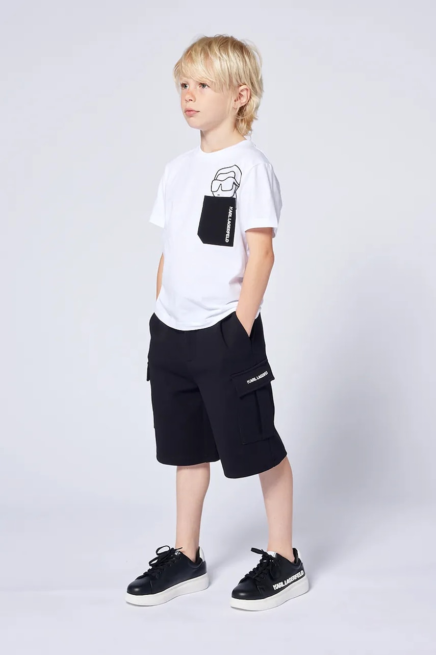 Karl Lagerfeld pantaloni scurti copii culoarea negru, Z30412