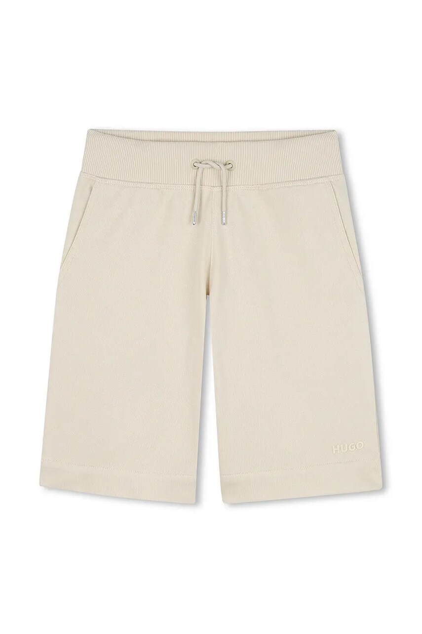 HUGO pantaloni scurți copii culoarea bej, G00364