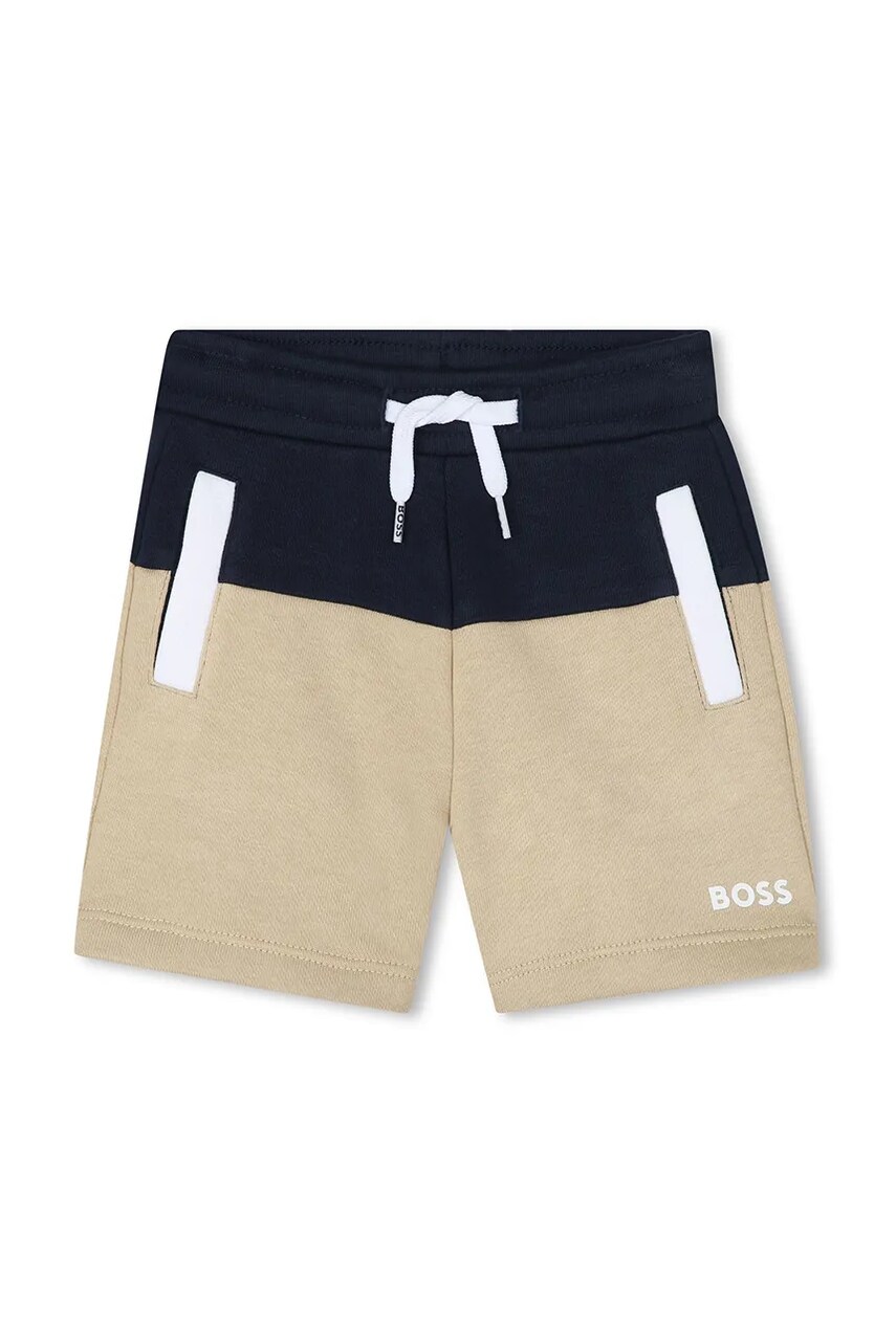 BOSS pantaloni scurti bebe culoarea bej, talie reglabila, J52085